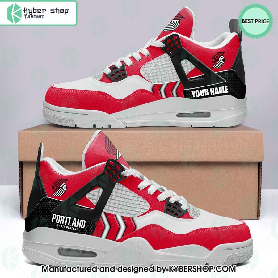 personalized portland trail blazers air jordan 4 shoes 1 558