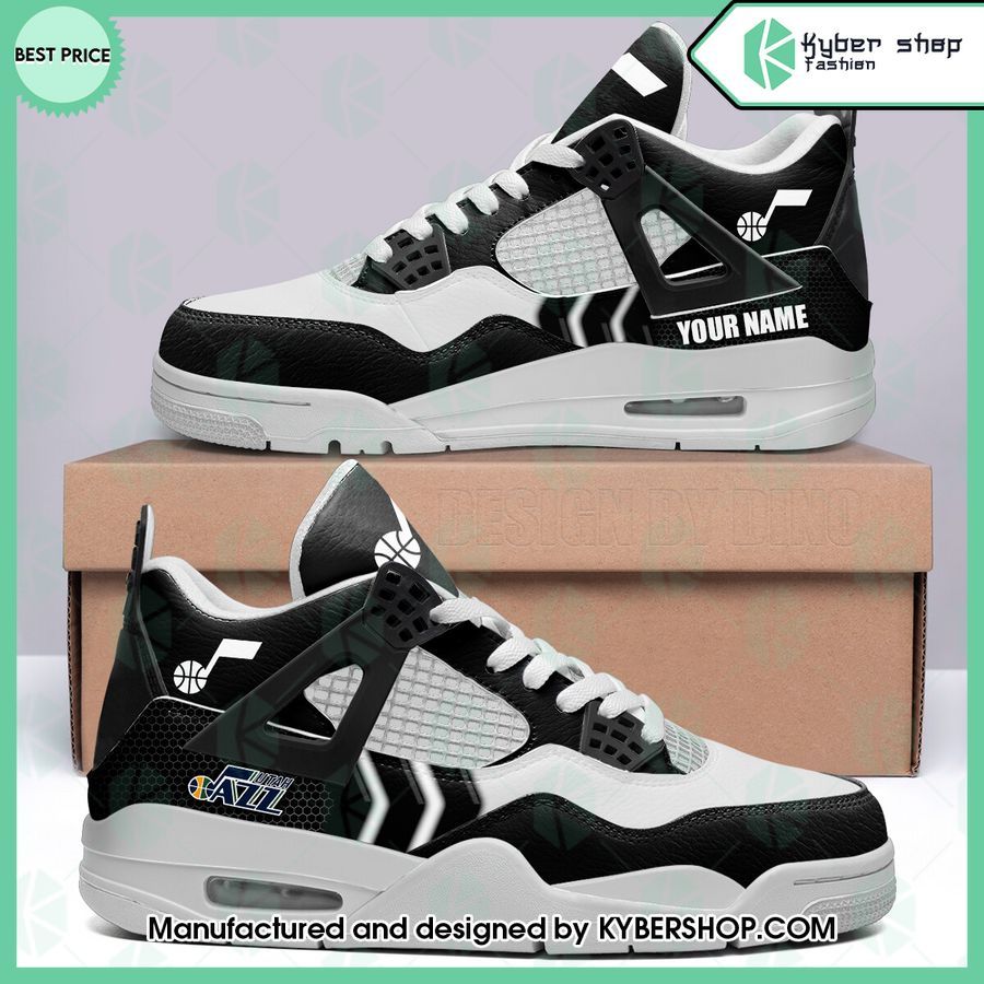 personalized utah jazz air jordan 4 shoes 1 522