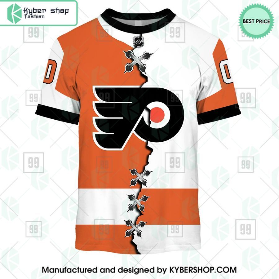 Philadelphia Flyers Mix Home and Away Jersey CUSTOM Hoodie 3 philadelphia flyers mix home and away jersey custom hoodie 3 642