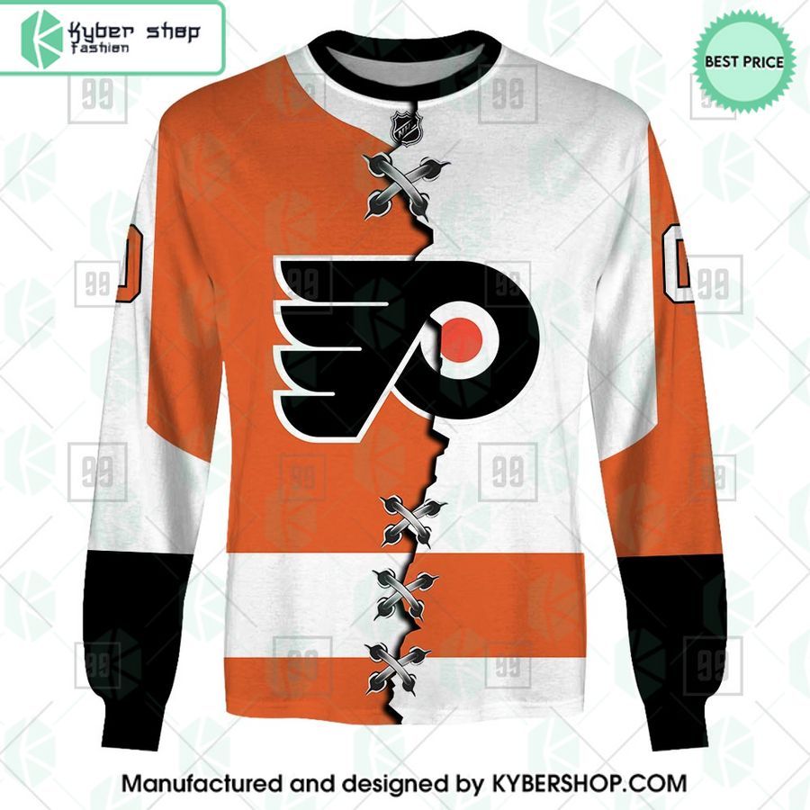 Philadelphia Flyers Mix Home and Away Jersey CUSTOM Hoodie 4 philadelphia flyers mix home and away jersey custom hoodie 4 763