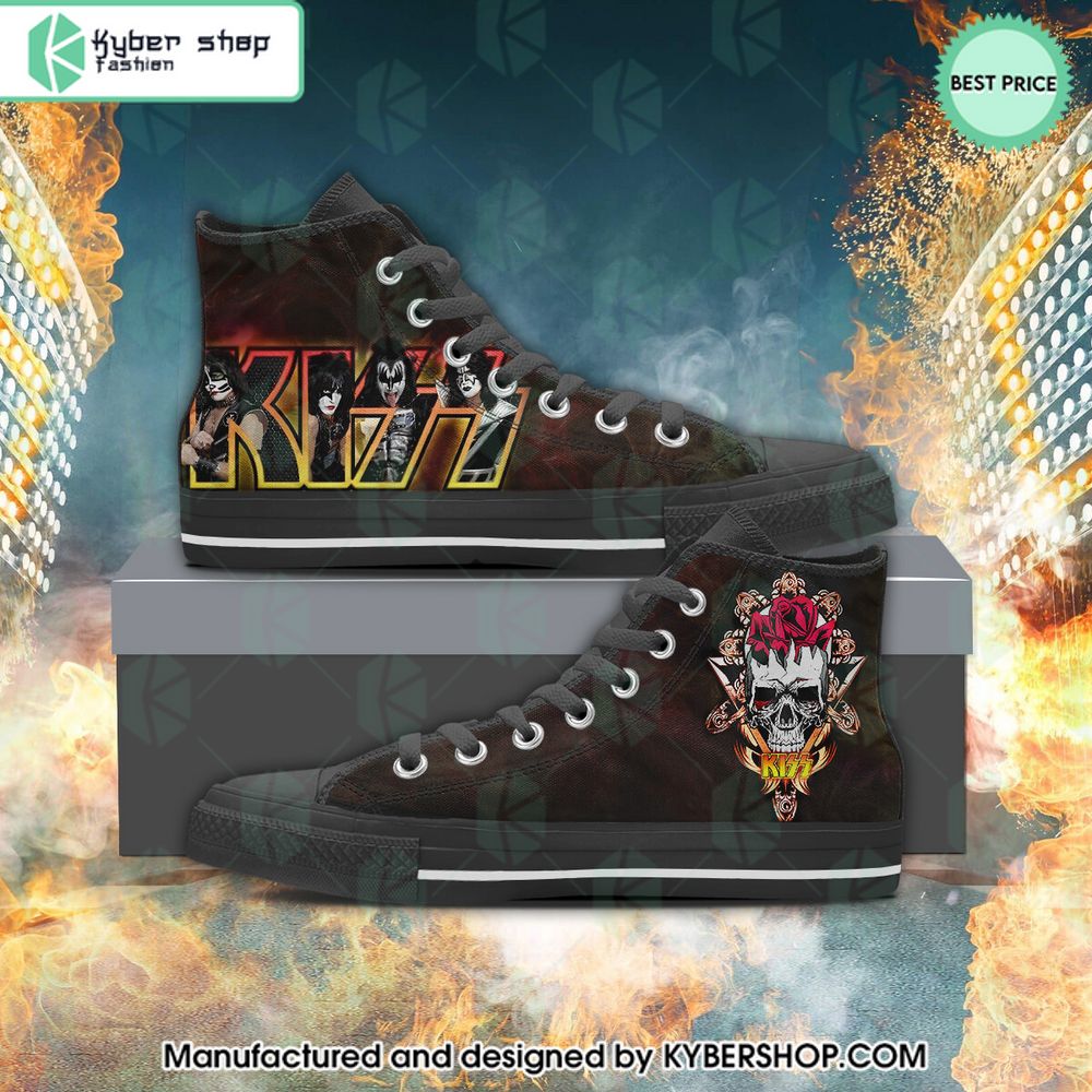kiss band canvas high top shoes 1