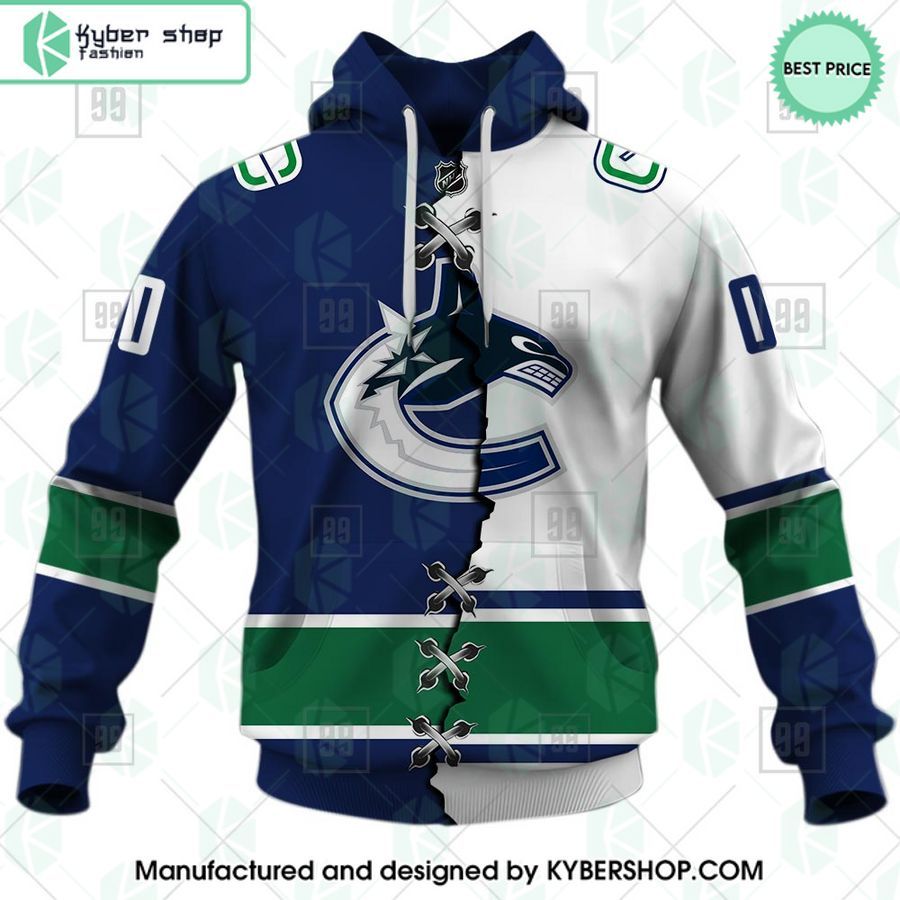 vancouver canucks mix home and away jersey custom hoodie 2 746