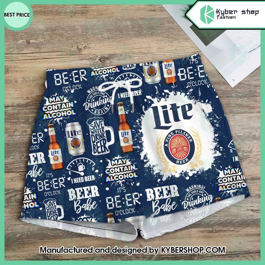 Yes I'm A Girl Yes I Like Miller Lite T-Shirt And Shorts 3 yes im a girl yes i like miller lite t shirt and shorts 3 182