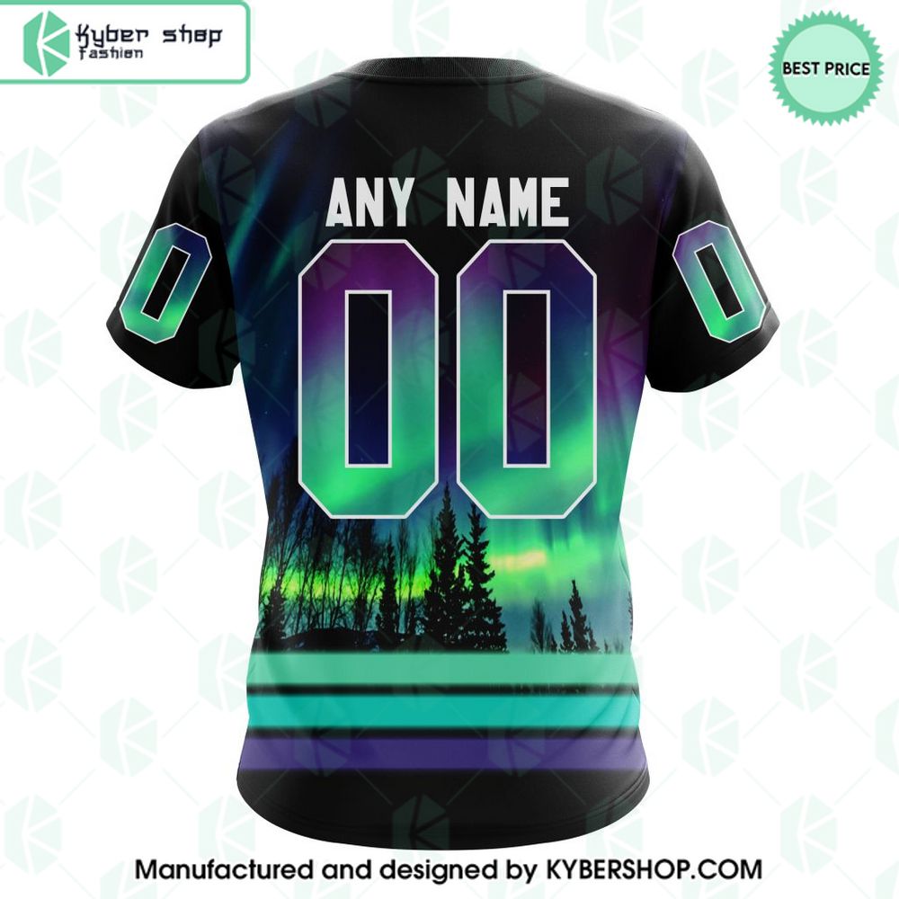 CUSTOM San Jose Sharks Northern Lights T Shirt 9 custom san jose sharks northern lights t shirt 9