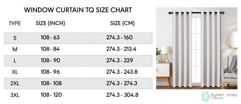 Window Curtain Size Chart Kybershop