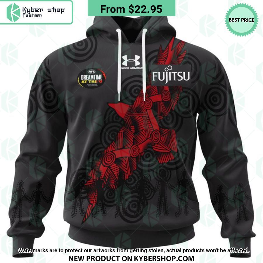 AFL Essendon Football Club Indigenous Design Hoodie Coolosm
