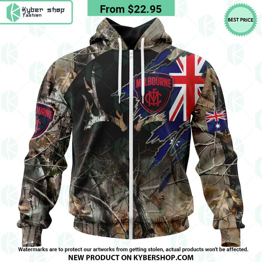 AFL Melbourne Football Club Camo Realtree Hunting Hoodie Royal Pic of yours