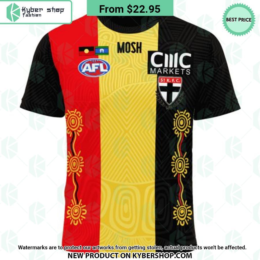AFL St Kilda Football Club Indigenous Design Hoodie 6 AFL St Kilda Football Club Indigenous Design Hoodie Cutting dash