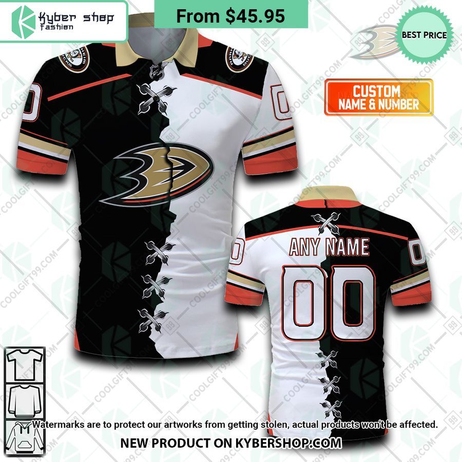 Anaheim Ducks Mix Home Away Jersey CUSTOM Polo Shirt 4 anaheim ducks mix home away jersey custom polo shirt 4 731