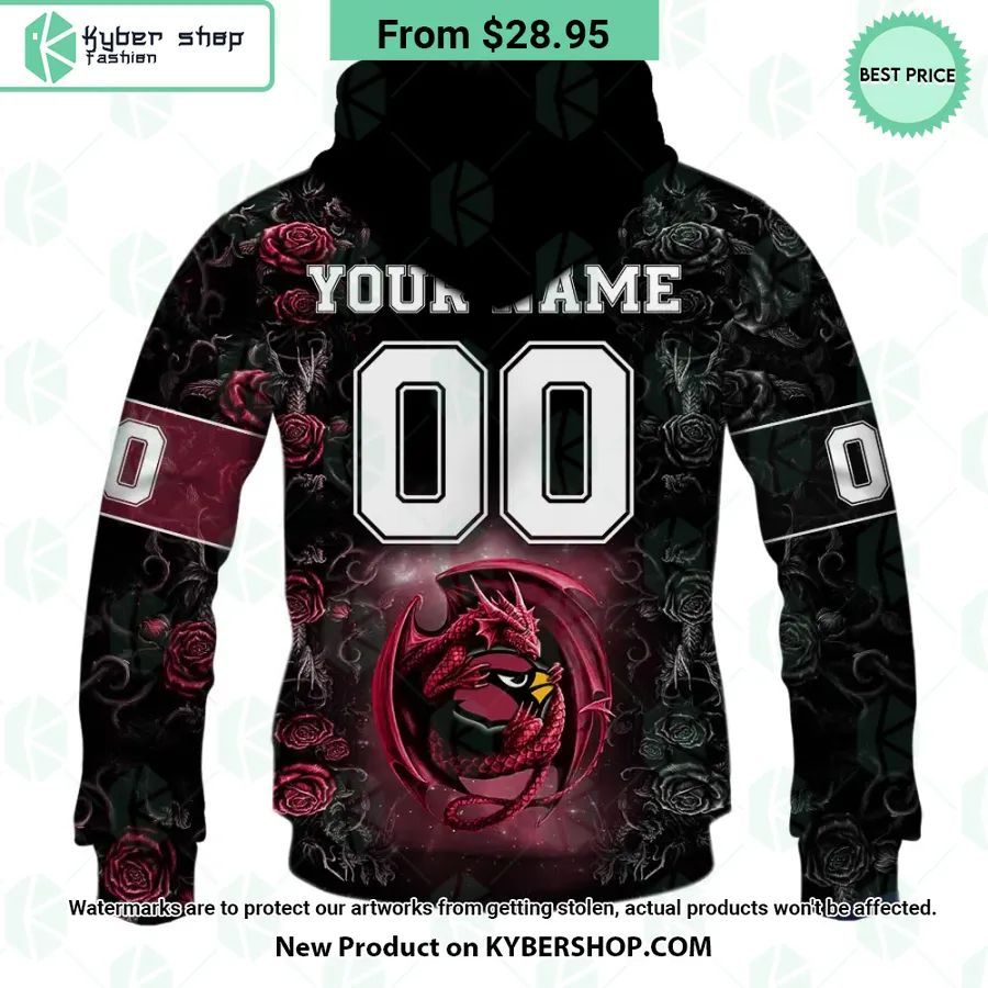 Arizona Cardinals Dragon Rose Hoodie 6 arizona cardinals dragon rose hoodie 5