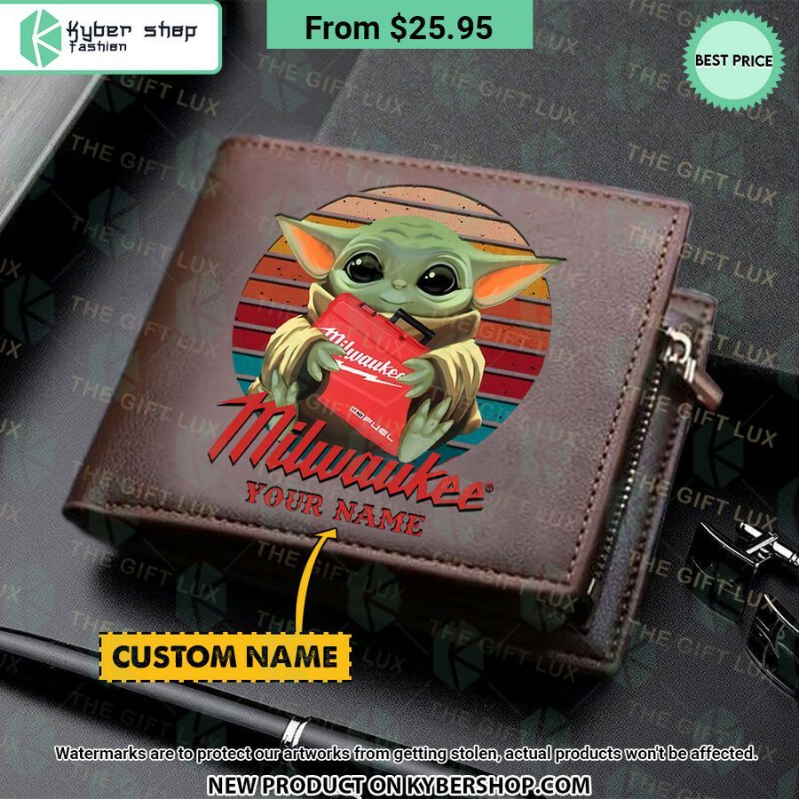 baby yoda milwaukee custom leather wallet 2 734