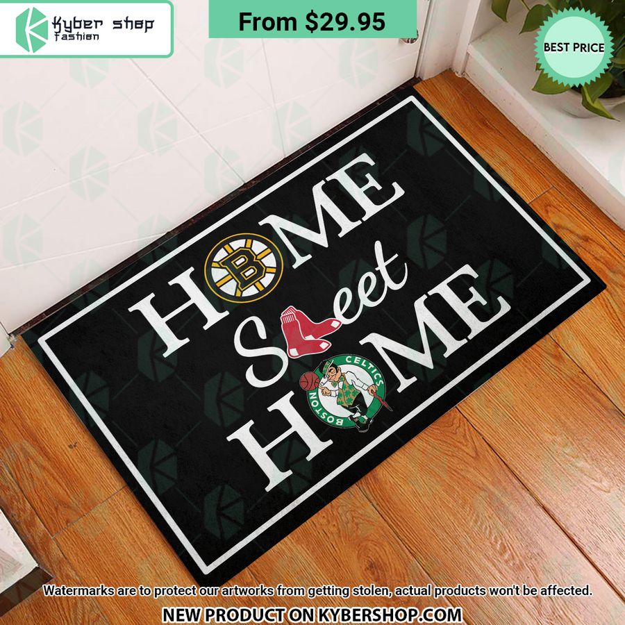 Boston Bruins Boston Celtics Boston Red Sox Home Sweet Home Doormat 1 87 Jpg