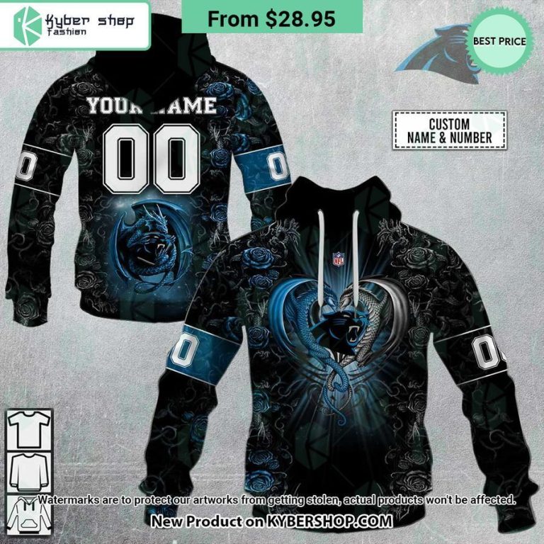 carolina panthers dragon rose hoodie 8
