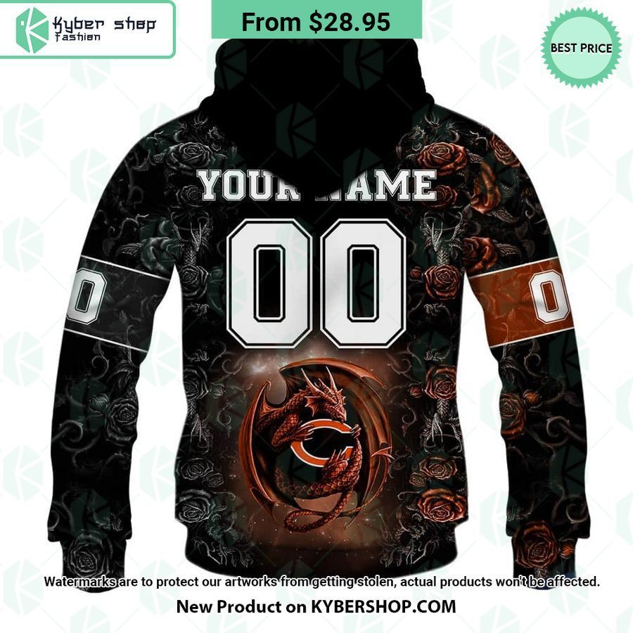Chicago Bears Dragon Rose Hoodie 6 chicago bears dragon rose hoodie 5