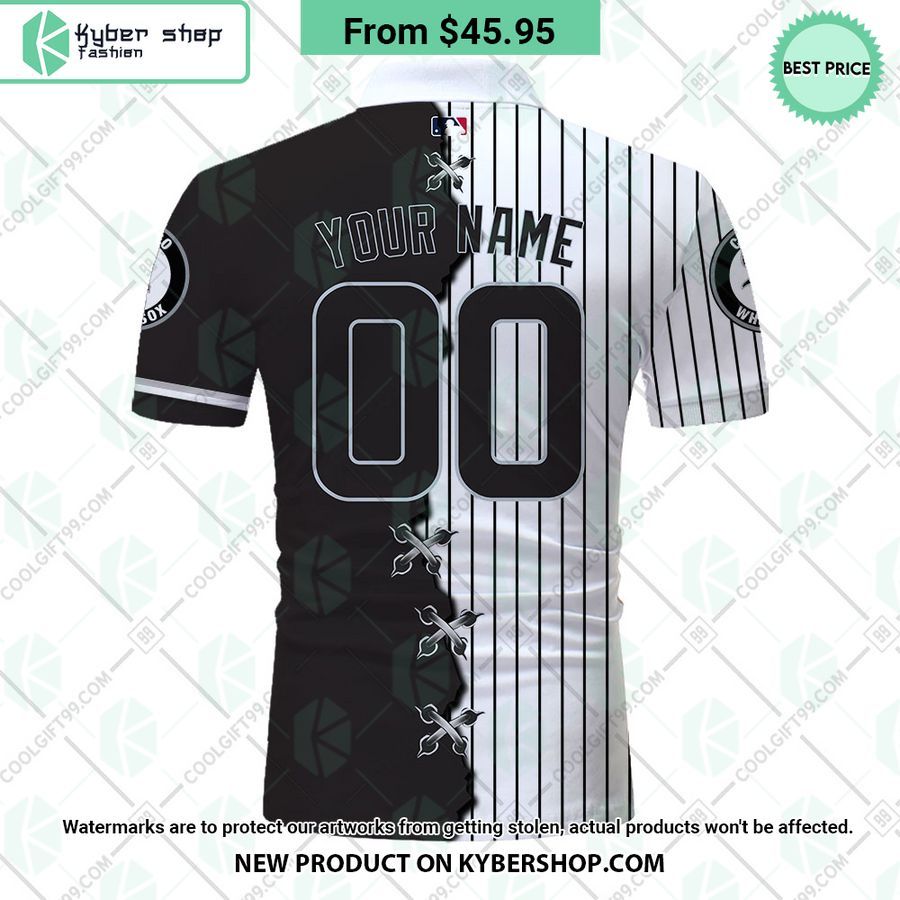 Chicago White Sox Mix Home Away Jersey CUSTOM Polo Shirt 3 chicago white sox mix home away jersey custom polo shirt 3 186