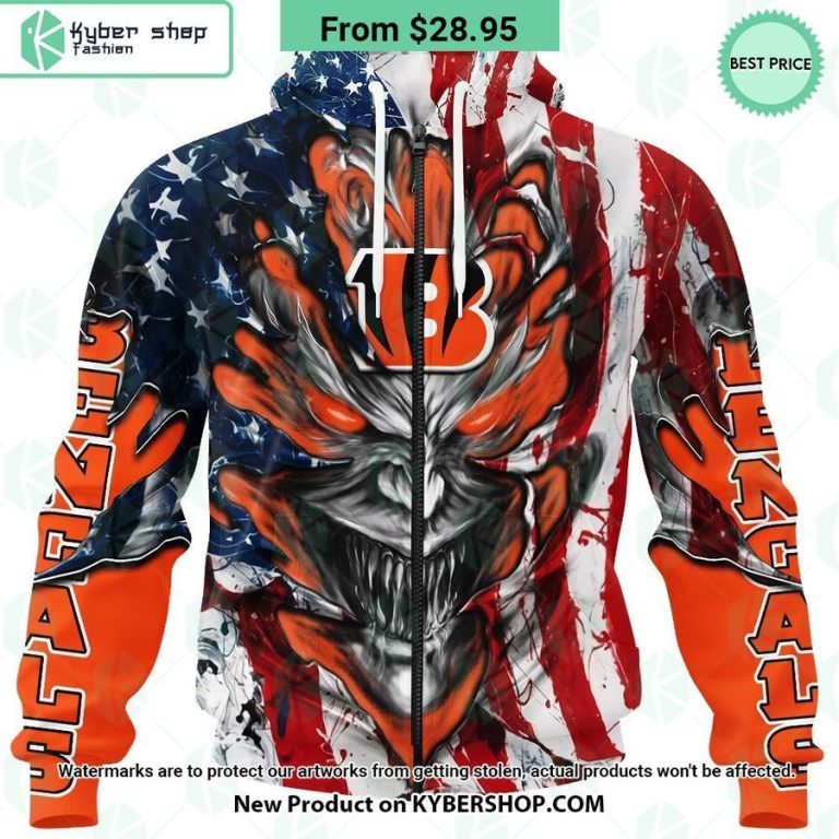 Cincinnati Bengals Demon Face US Flag Hoodie 18 cincinnati bengals demon face us flag hoodie 3