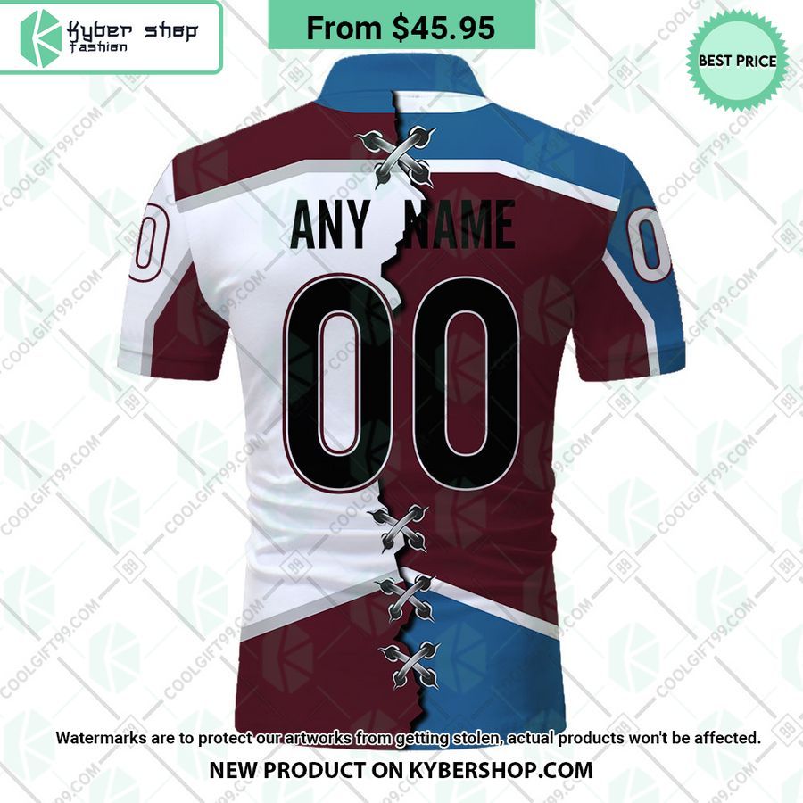 Colorado Avalanche Mix Home Away Jersey CUSTOM Polo Shirt 3 colorado avalanche mix home away jersey custom polo shirt 3 594