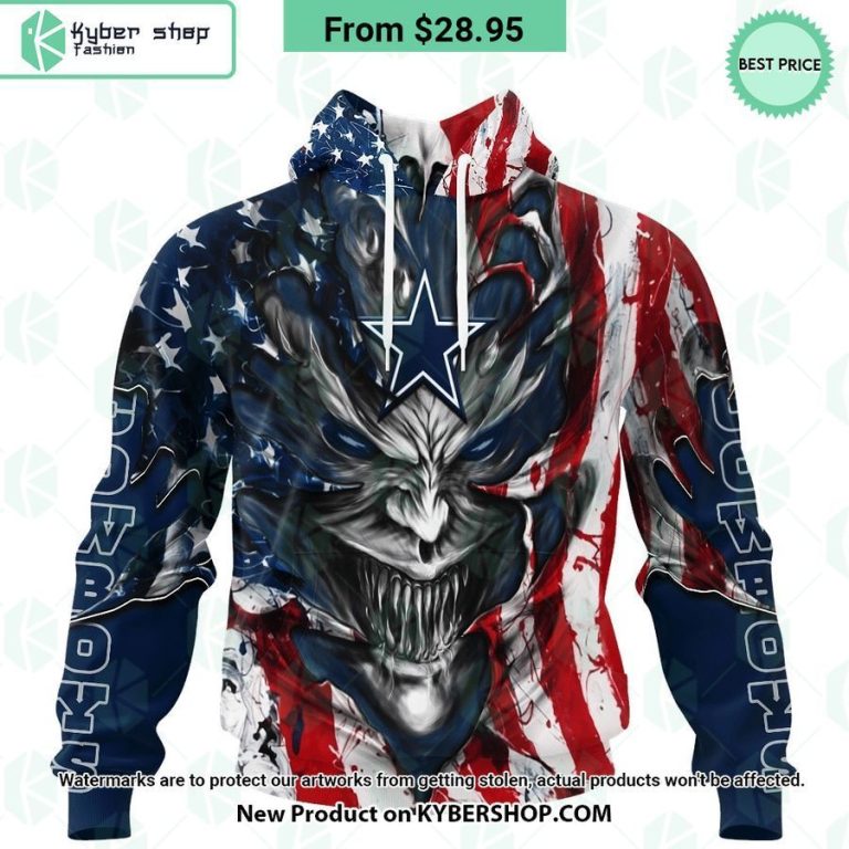 dallas cowboys demon face us flag hoodie 1