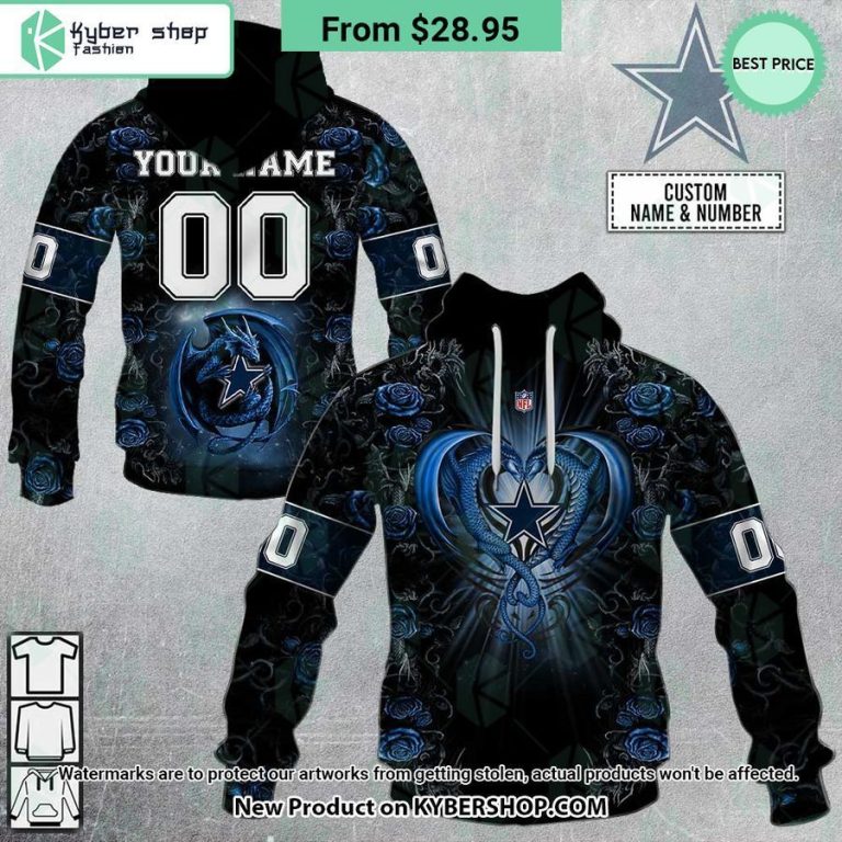 dallas cowboys dragon rose hoodie 8