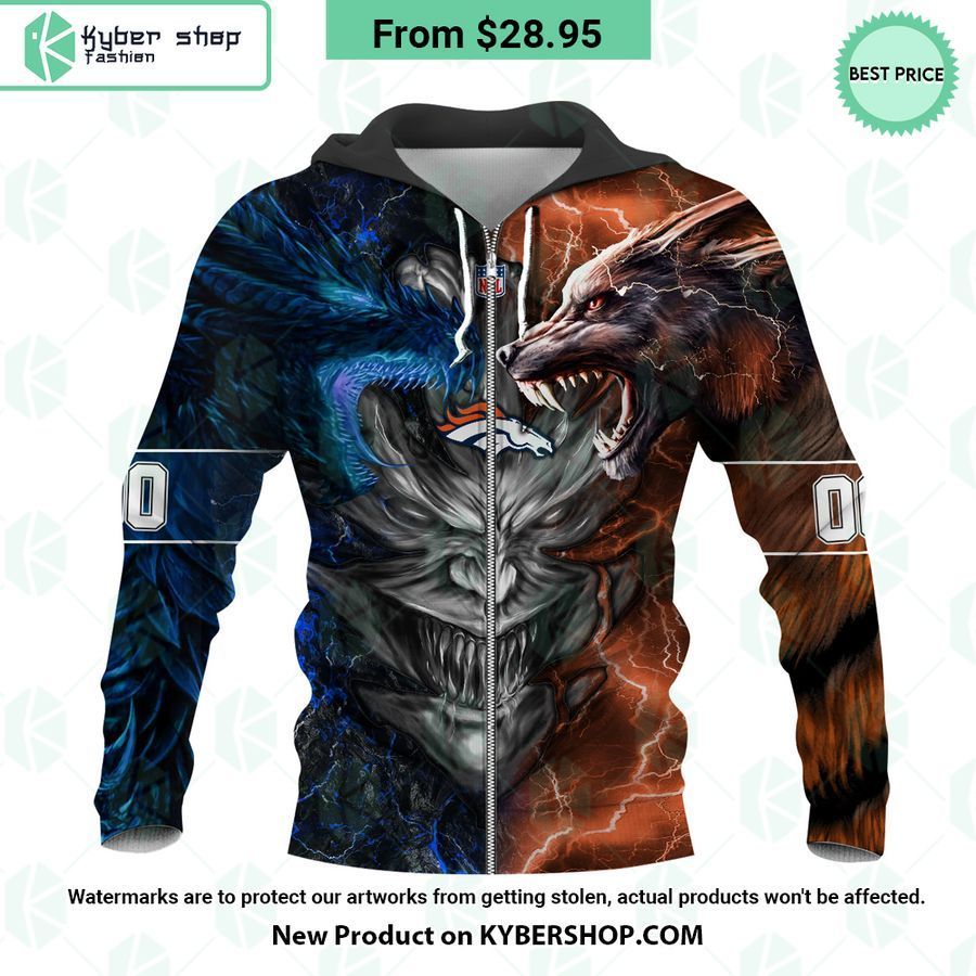 Denver Broncos Demon Face Wolf Dragon Hoodie 3 denver broncos demon face wolf dragon hoodie 2