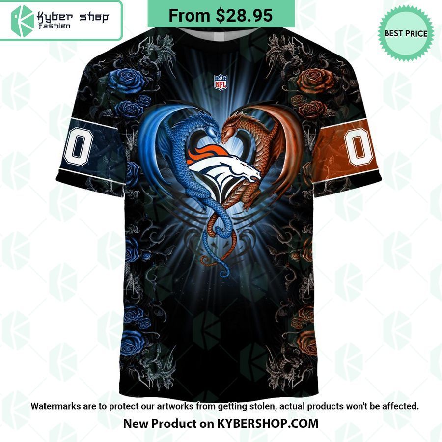 Denver Broncos Dragon Rose Hoodie 3 denver broncos dragon rose hoodie 2