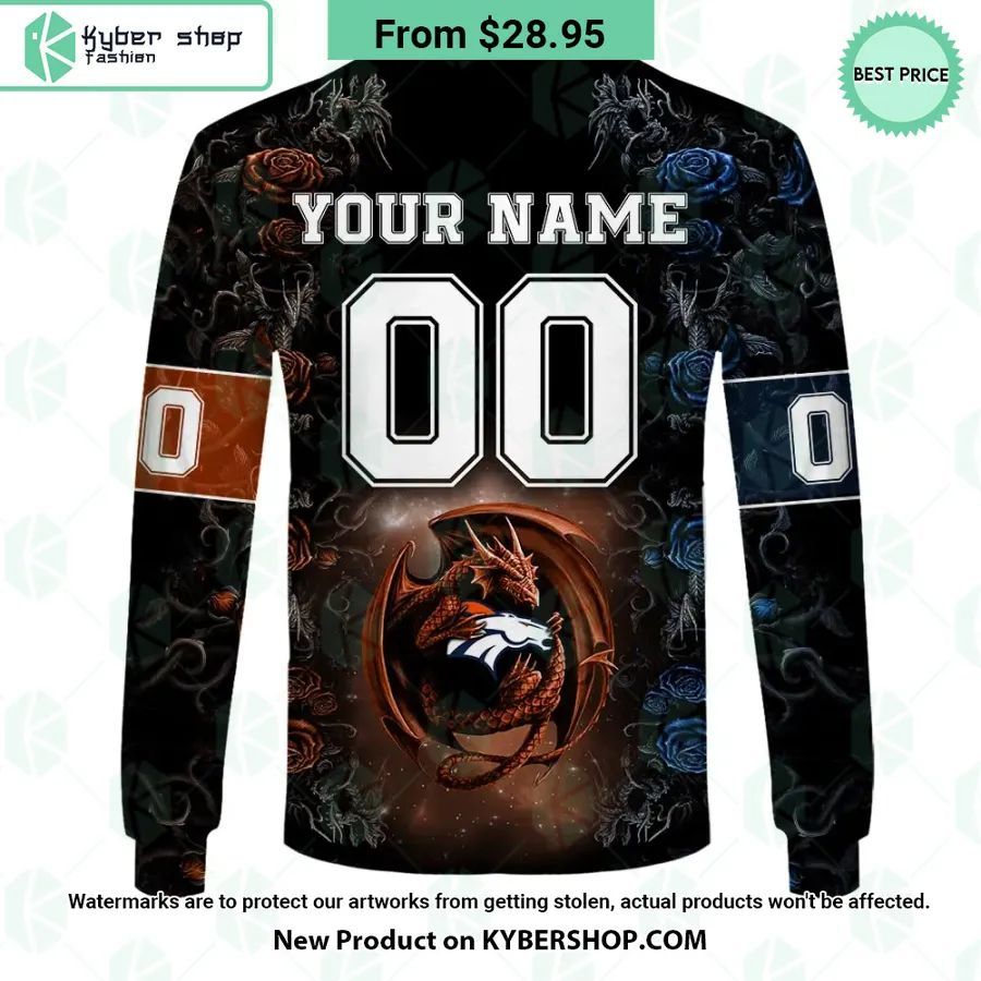 Denver Broncos Dragon Rose Hoodie 8 denver broncos dragon rose hoodie 7