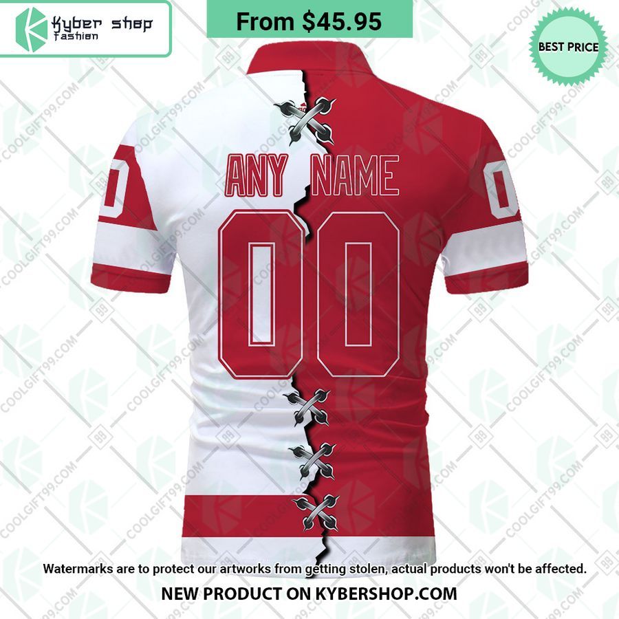 Detroit Red Wings Mix Home Away Jersey CUSTOM Polo Shirt 3 detroit red wings mix home away jersey custom polo shirt 3 313