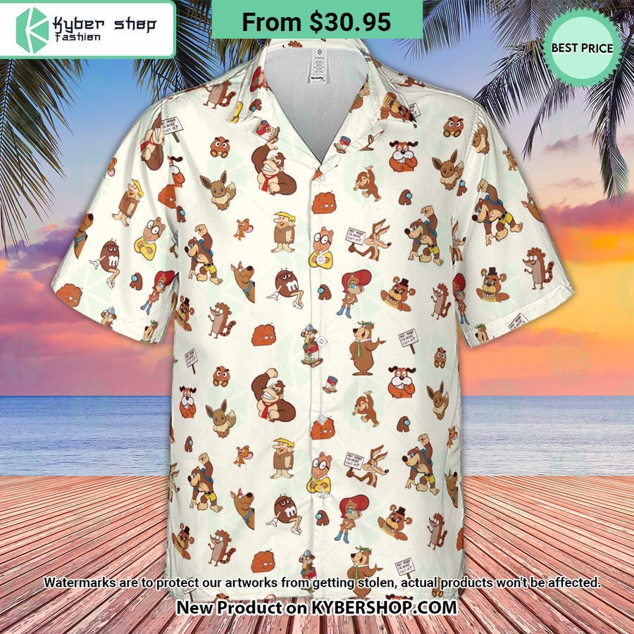 famous cartoon characters in brown hawaiian shirt 2 31