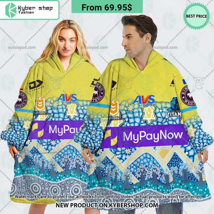 gold coast titans indigenous custom hoodie blanket 1 383