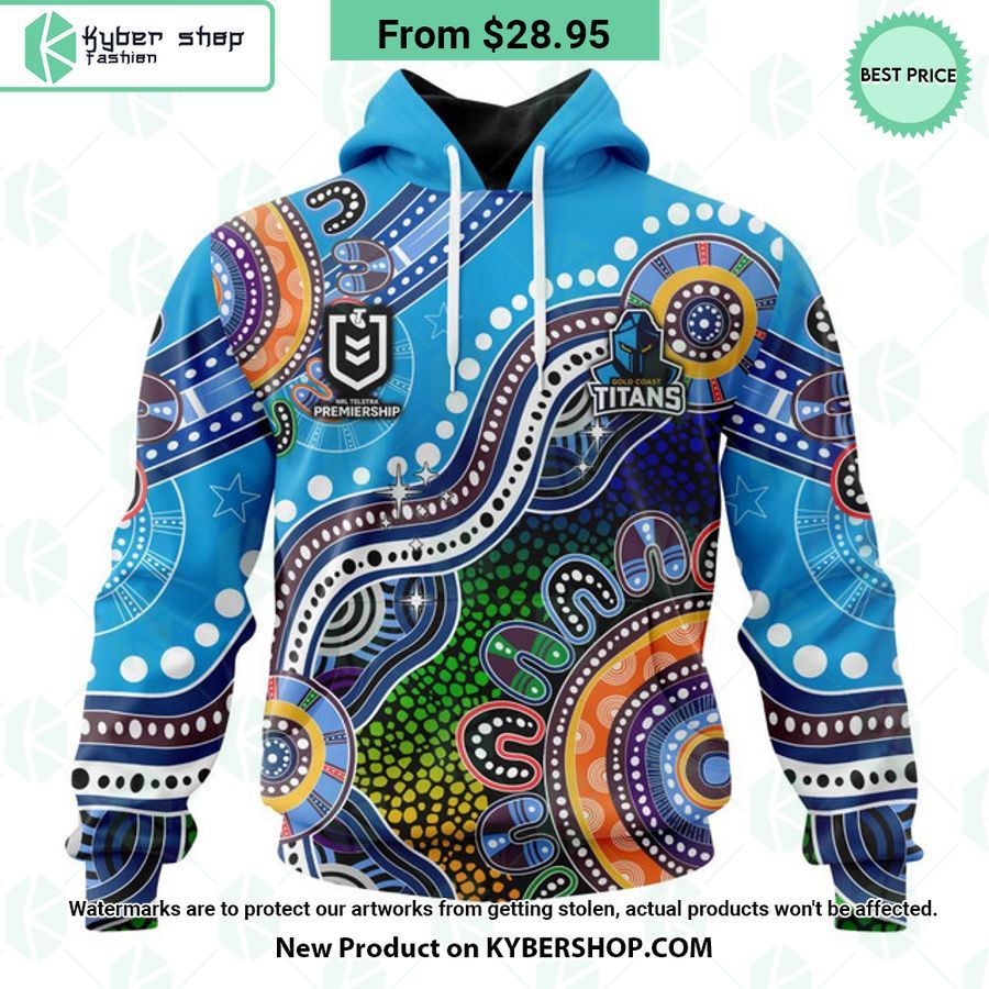 Gold Coast Titans Indigenous Design Hoodie It Is Too Funny