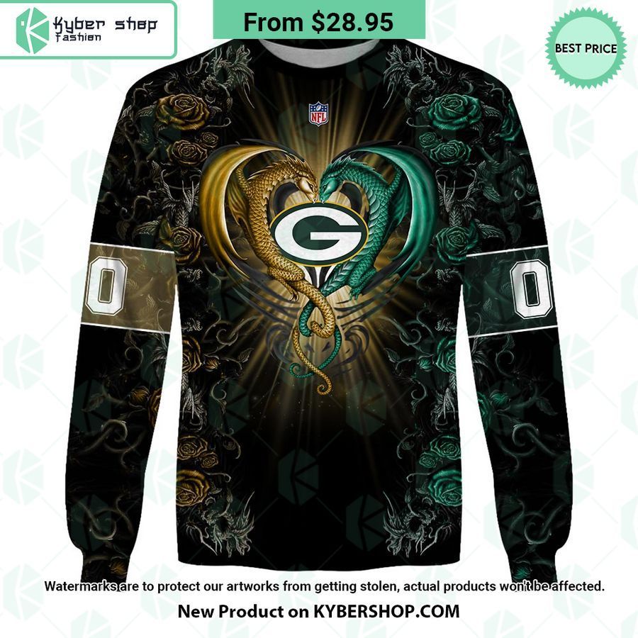 Green Bay Packers Dragon Rose Hoodie 4 green bay packers dragon rose hoodie 3