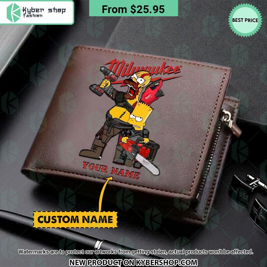 homer simpson bart simpson milwaukee custom leather wallet 1 635