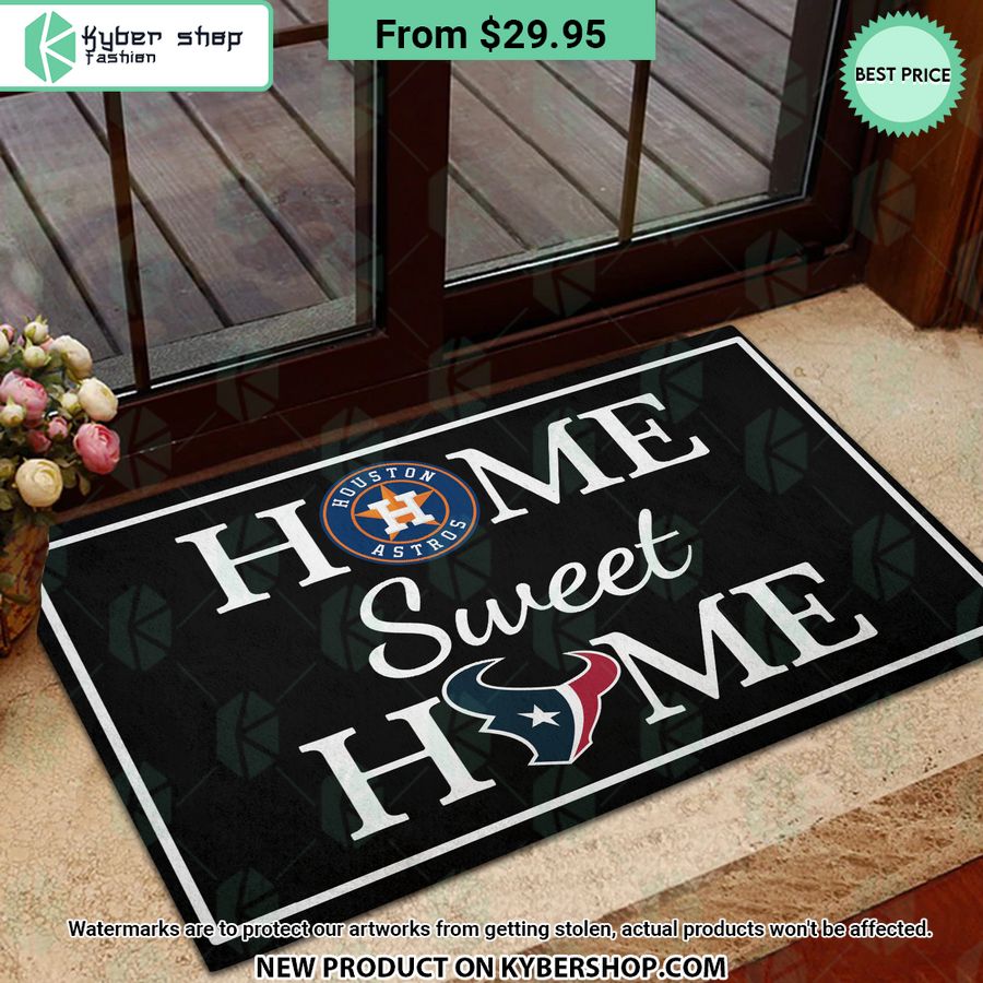 Houston Astros Houston Texans Home Sweet Home Doormat Natural and awesome