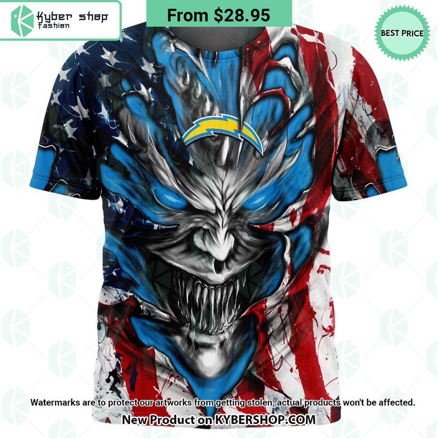 Los Angeles Chargers Demon Face US Flag Hoodie 5 los angeles chargers demon face us flag hoodie 4