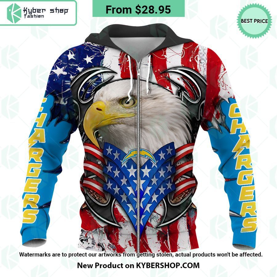 Los Angeles Chargers US Flag Eagle Hoodie 3 los angeles chargers us flag eagle hoodie 2