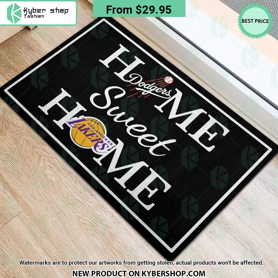 Los Angeles Dodgers Los Angeles Lakers Home Sweet Home Doormat Amazing Pic