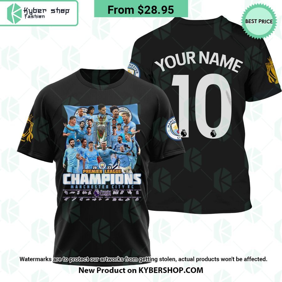 Manchester City Premier League Champions Signature T Shirt It is too funny