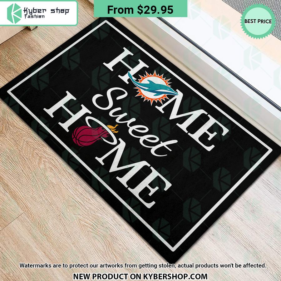 Miami Dolphins Miami Heat Home Sweet Home Doormat 3 miami dolphins miami heat home sweet home doormat 3 798 jpg