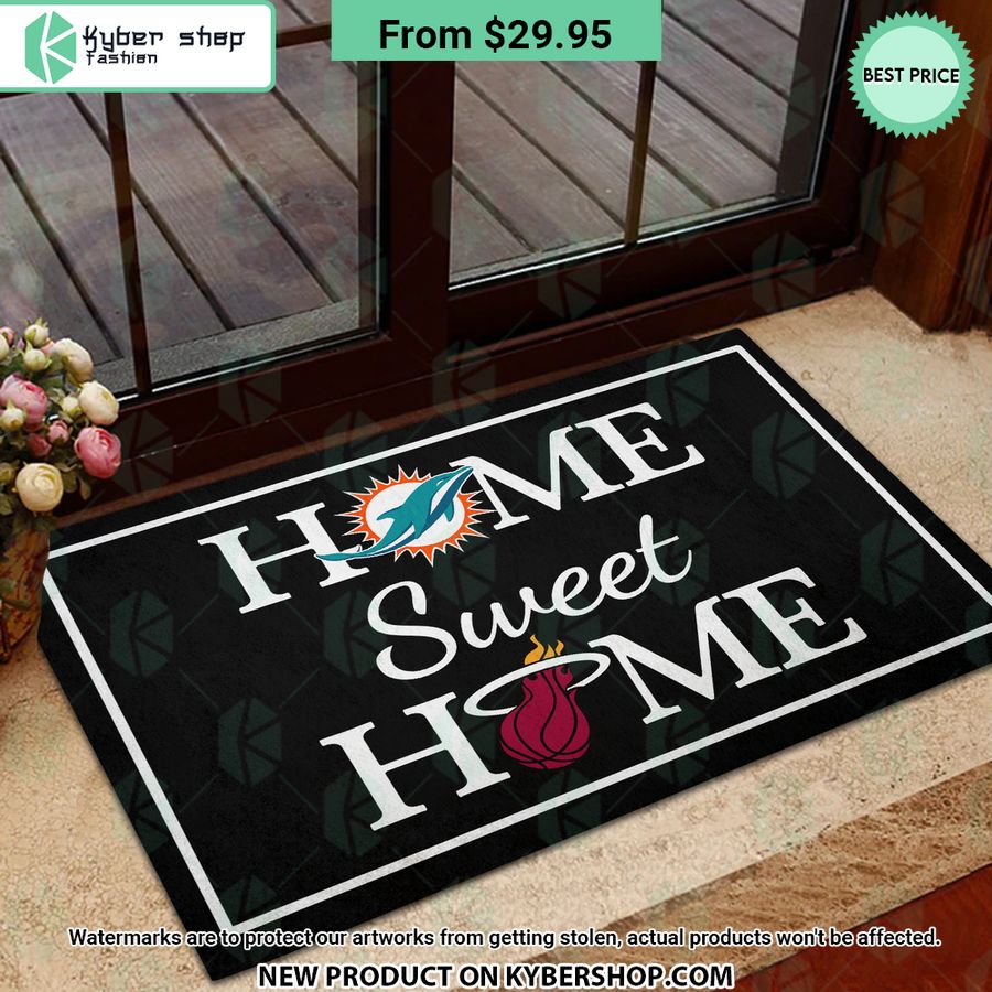 Miami Dolphins Miami Heat Home Sweet Home Doormat 4 Miami Dolphins Miami Heat Home Sweet Home Doormat It is more than cute