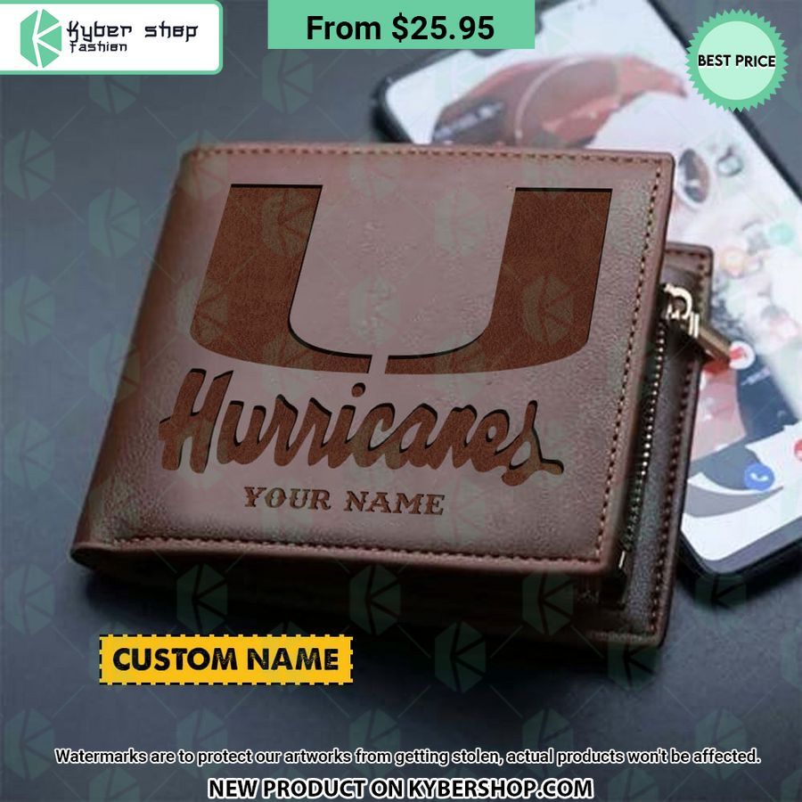 miami hurricanes custom leather wallet 1 894