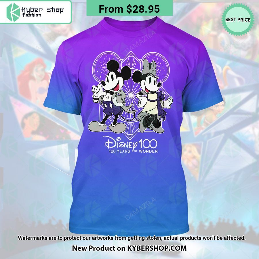 Mickey Mouse Minnie Mouse Disney 100 Years of Wonder T Shirt 3 mickey mouse minnie mouse disney 100 years of wonder t shirt 3 39
