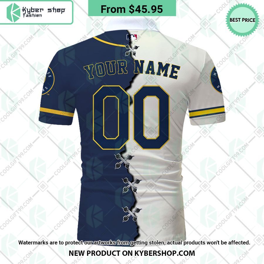 Milwaukee Brewers Mix Home Away Jersey CUSTOM Polo Shirt 3 milwaukee brewers mix home away jersey custom polo shirt 3 987