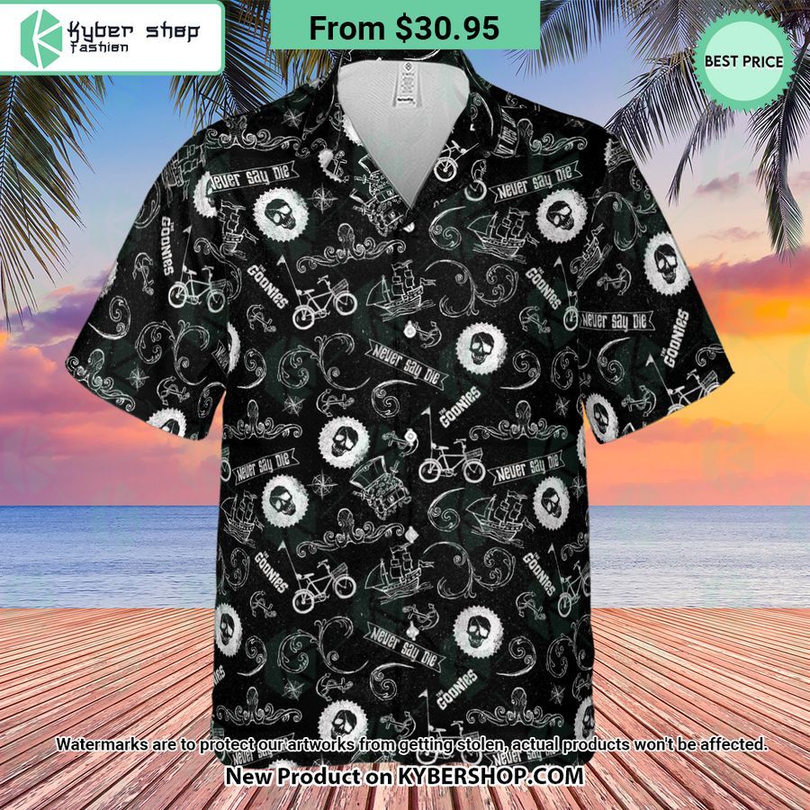 never say die the goonies pattern hawaiian shirt 2 545