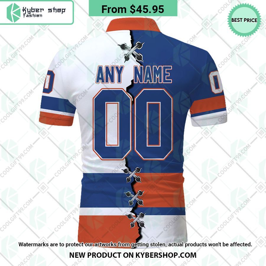 New York Islanders Mix Home Away Jersey CUSTOM Polo Shirt 3 new york islanders mix home away jersey custom polo shirt 3 672