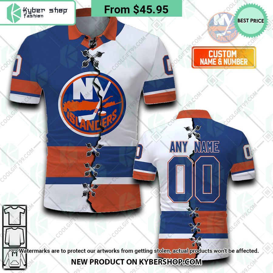 New York Islanders Mix Home Away Jersey CUSTOM Polo Shirt 4 new york islanders mix home away jersey custom polo shirt 4 408