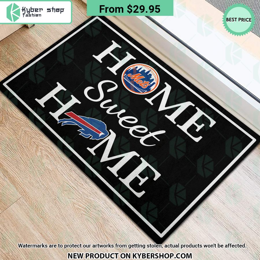 New York Mets Buffalo Bills Home Sweet Home Doormat 3 New York Mets Buffalo Bills Home Sweet Home Doormat Sizzling