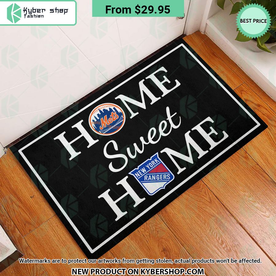 New York Mets New York Rangers Home Sweet Home Doormat 2 77 Jpg