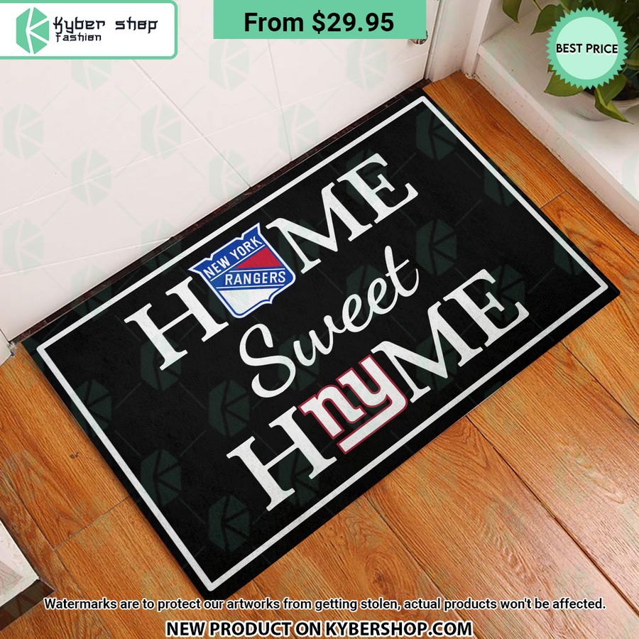 New York Rangers New York Giants Home Sweet Home Doormat Amazing Pic