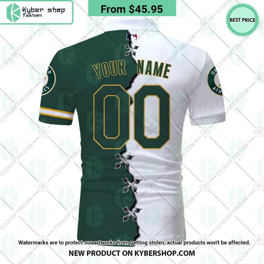 Oakland Athletics Mix Home Away Jersey CUSTOM Polo Shirt 3 oakland athletics mix home away jersey custom polo shirt 3 626
