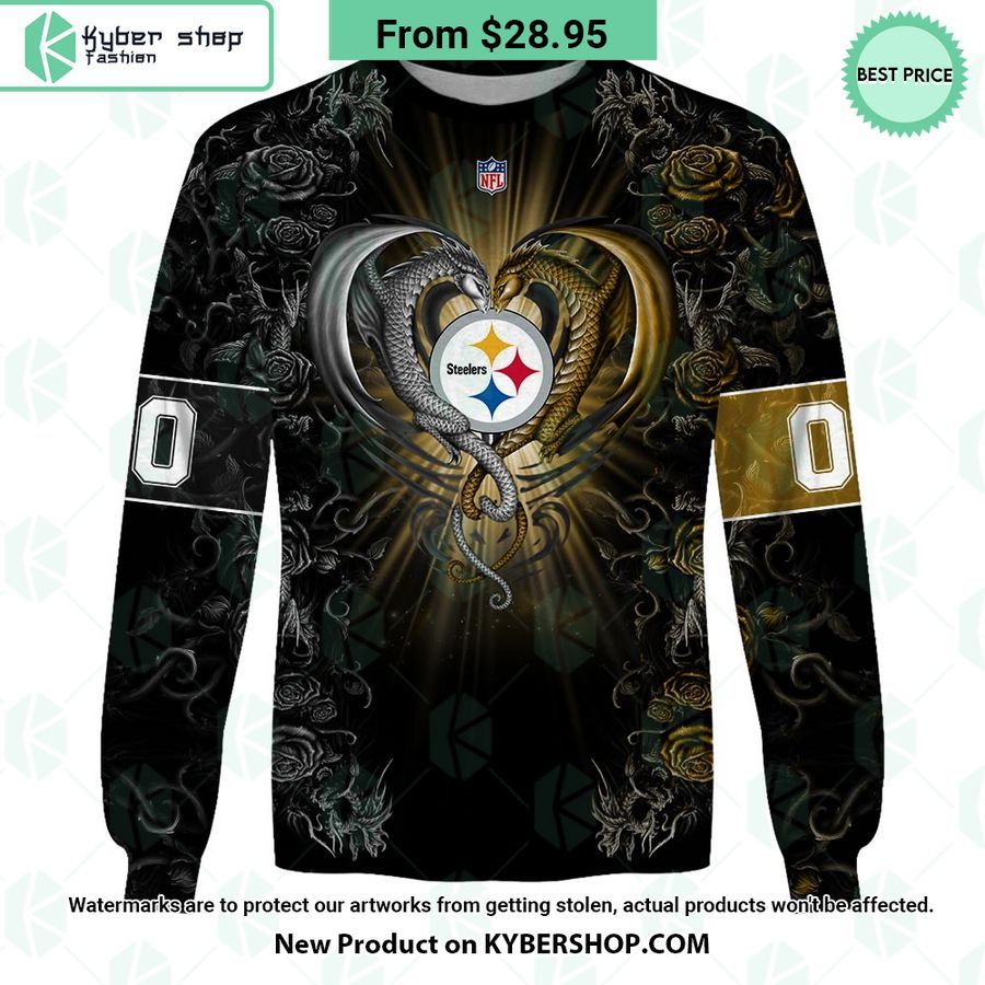 Pittsburgh Steelers Dragon Rose Hoodie 3 pittsburgh steelers dragon rose custom hoodie 3 793